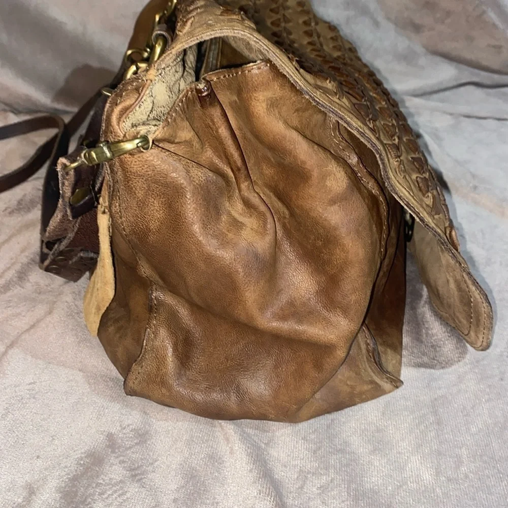 A.S.98 Messenger Bag Brown Leather Crossbody Bag (Free People)